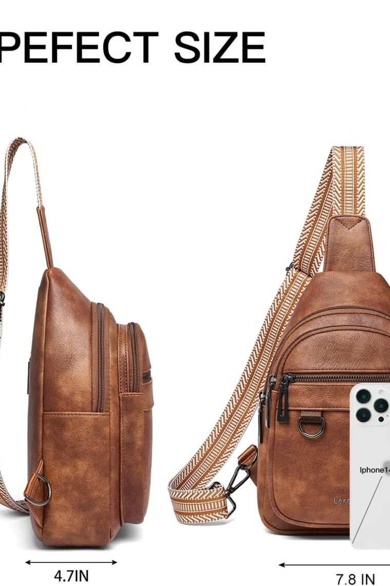 7L Sling Bag for Women Men Vegan Leather Crossbody Bags Fanny Pack Purse Backpack Over Shoulder Bag Travel Anti Theft - Image 3