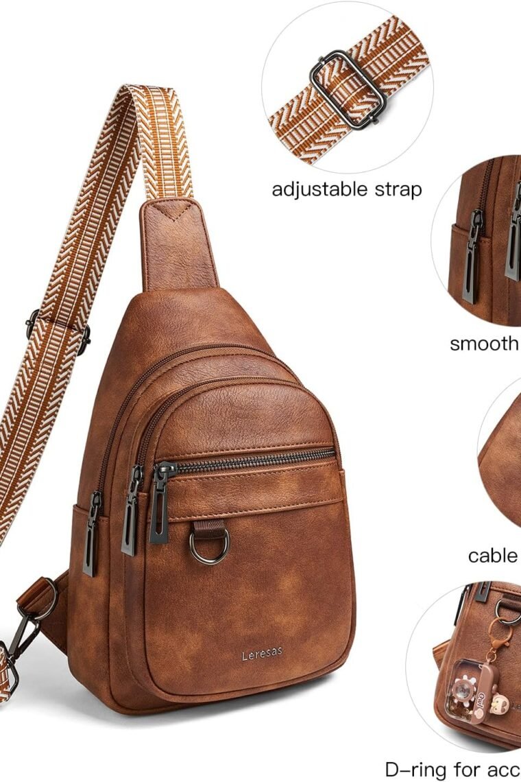 7L Sling Bag for Women Men Vegan Leather Crossbody Bags Fanny Pack Purse Backpack Over Shoulder Bag Travel Anti Theft - Image 5