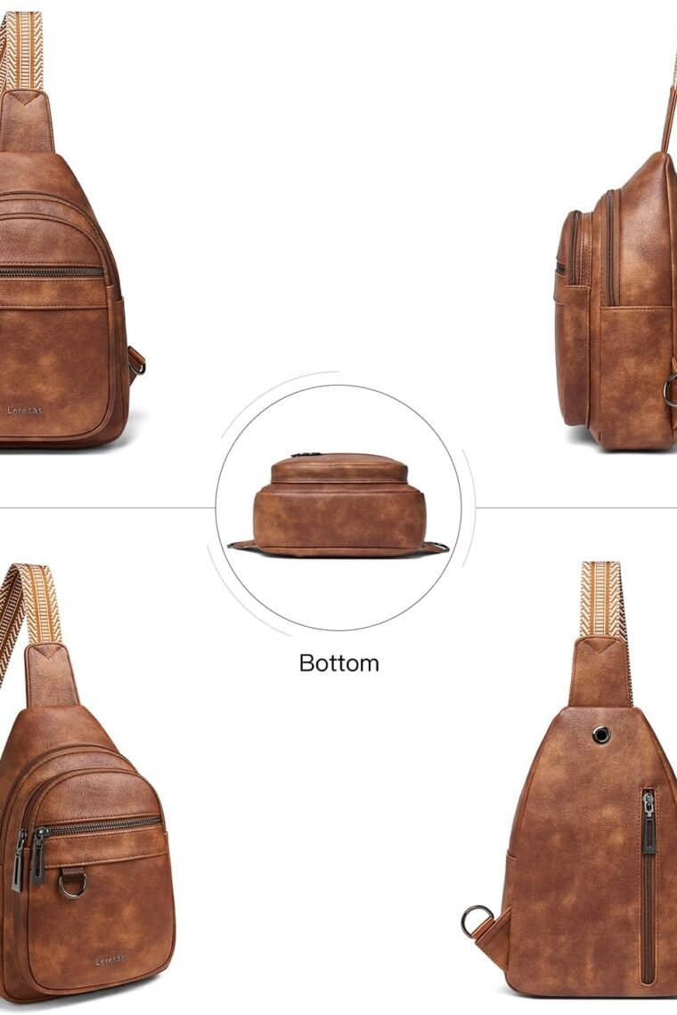 7L Sling Bag for Women Men Vegan Leather Crossbody Bags Fanny Pack Purse Backpack Over Shoulder Bag Travel Anti Theft - Image 6