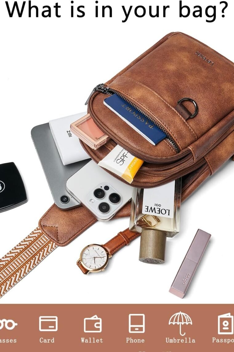 7L Sling Bag for Women Men Vegan Leather Crossbody Bags Fanny Pack Purse Backpack Over Shoulder Bag Travel Anti Theft - Image 7
