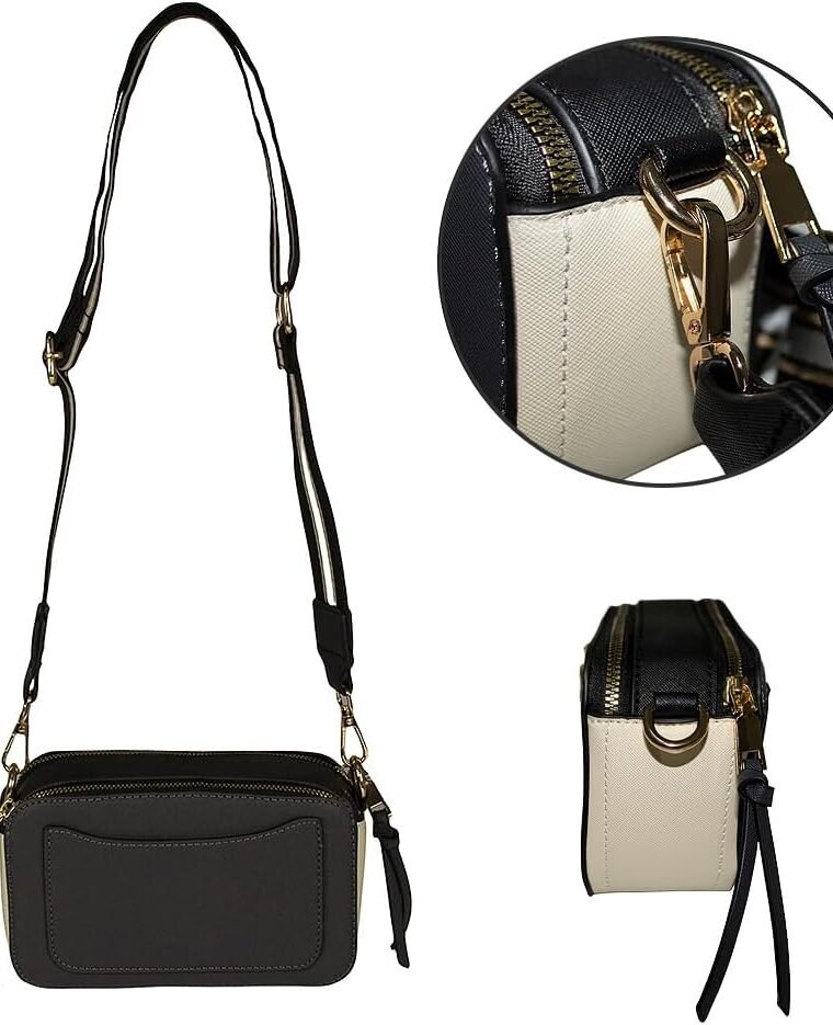 Bee Purse Camera Crossbody Bags for Women Trendy Small Snapshot Bag Wide Strap Leather Shoulder Clutch Handbags - Image 5