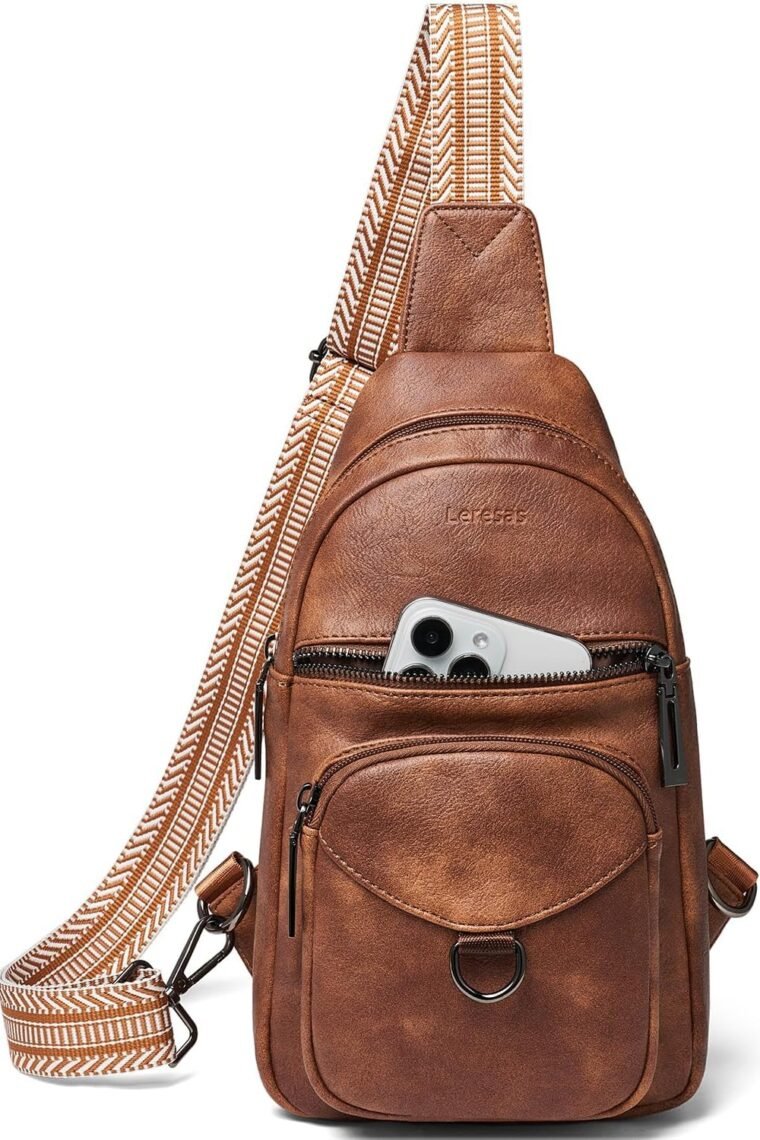 7L Sling Bag for Women Crossbody Bag Sling Purse Fanny Packs Vegan Leather Chest Bag Trendy Handbag Travel Anti Theft