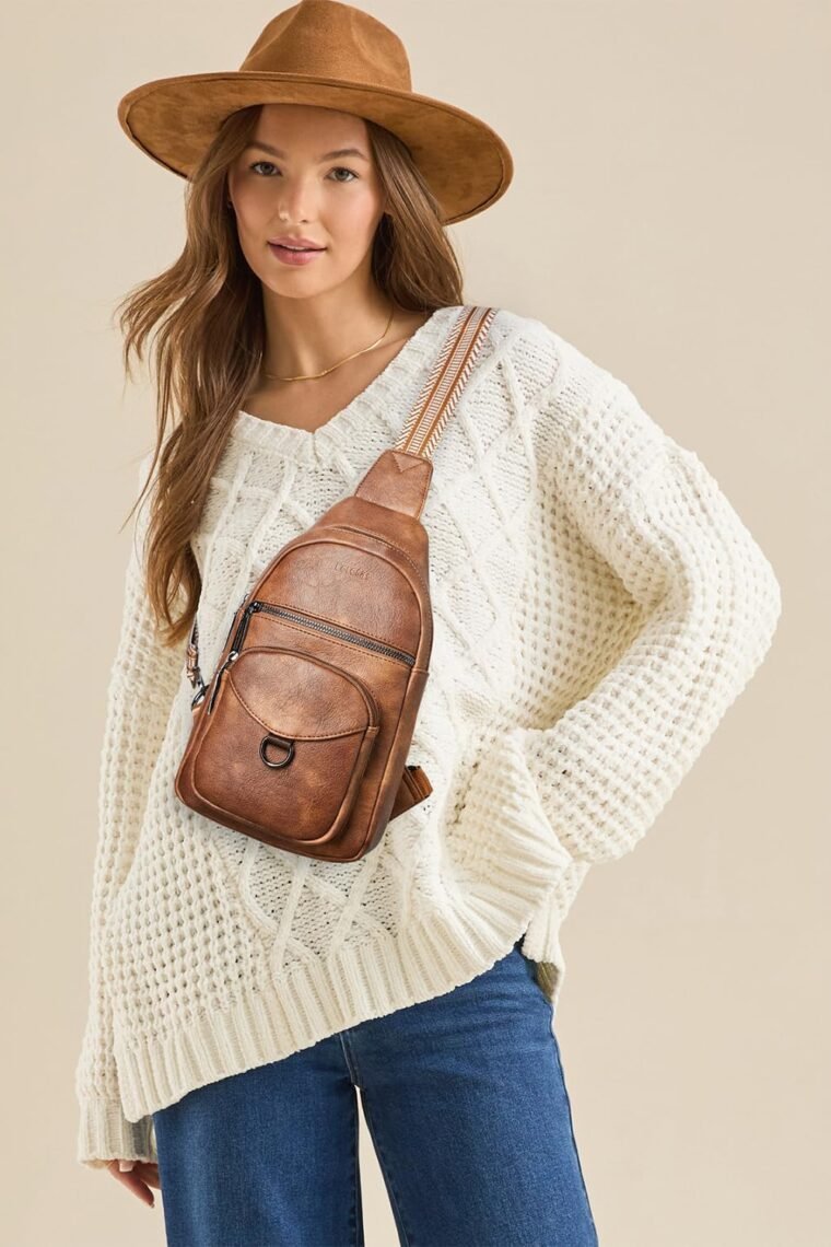 7L Sling Bag for Women Crossbody Bag Sling Purse Fanny Packs Vegan Leather Chest Bag Trendy Handbag Travel Anti Theft - Image 2