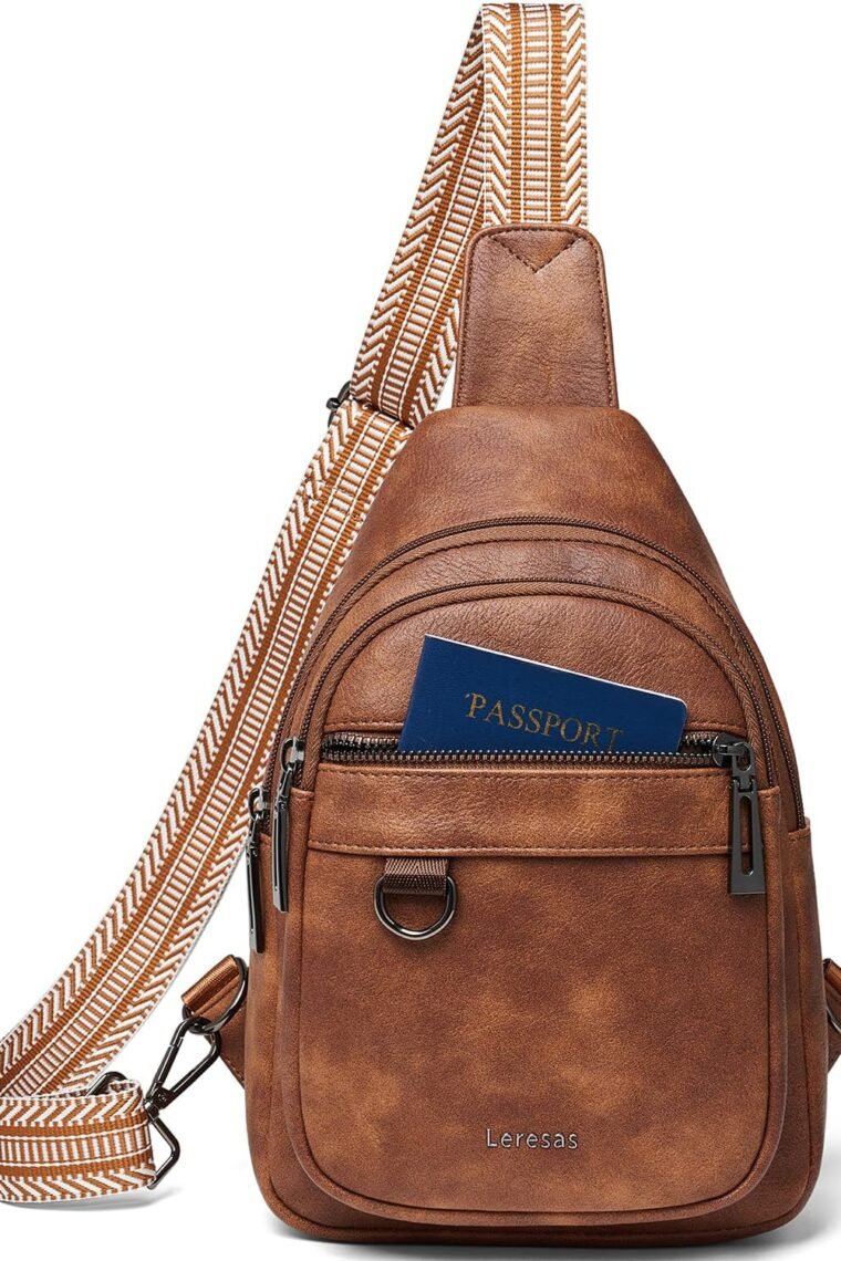7L Sling Bag for Women Men Vegan Leather Crossbody Bags Fanny Pack Purse Backpack Over Shoulder Bag Travel Anti Theft