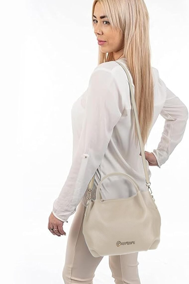 Baroncelli Italian Leather Purse for Women Genuine Soft Leather Medium Size Shoulder Crossbody Bag Made in Italy - Image 2