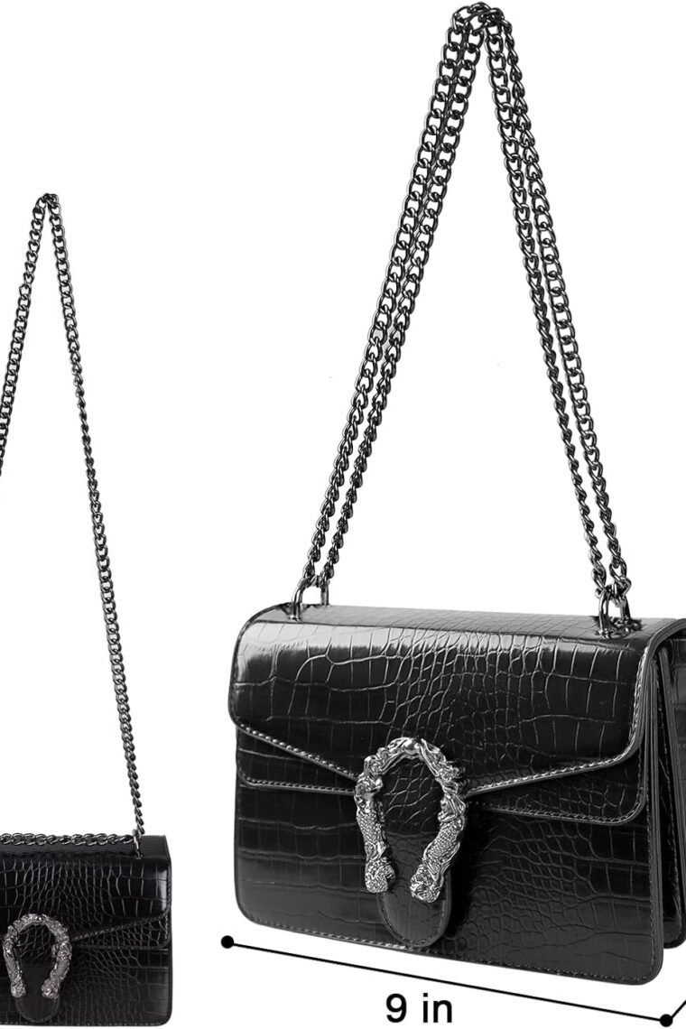 Crossbody Bag Satchel Purse Snake Printed Handbag Shoulder Bag for Women - Leather Fashion Luxury Chain Purse - Image 2