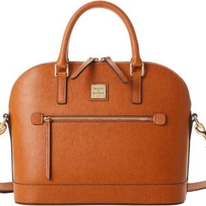 Dooney & Bourke Crossbody Bags for Women, Saffiano Domed Zip Satchel Purses with Removable Shoulder Strap