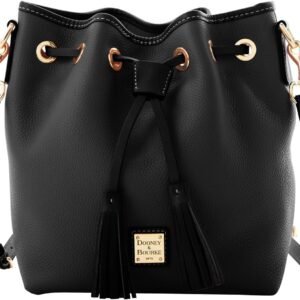 Dooney & Bourke Crossbody Bucket Bags for Women, Pebble Grain Leather Aimee Crossbody Drawstring Purse