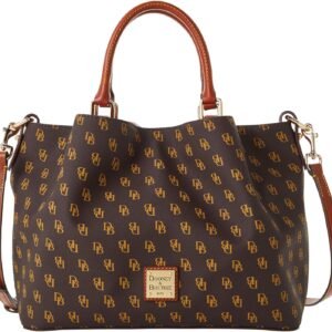 Dooney & Bourke Women's Gretta Brenna Satchel in Coated Cotton, Large Handbag with Adjustable & Detachable Shoulder Strap