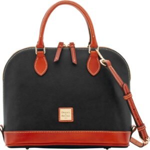 Dooney & Bourke Women's Zip Zip Satchel in Pebble Grain Leather, Large Handbag with Adjustable & Detachable Shoulder Strap