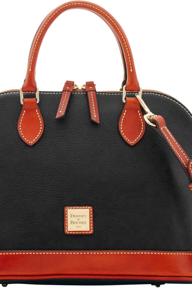 Dooney & Bourke Women's Zip Zip Satchel in Pebble Grain Leather, Large Handbag with Adjustable & Detachable Shoulder Strap