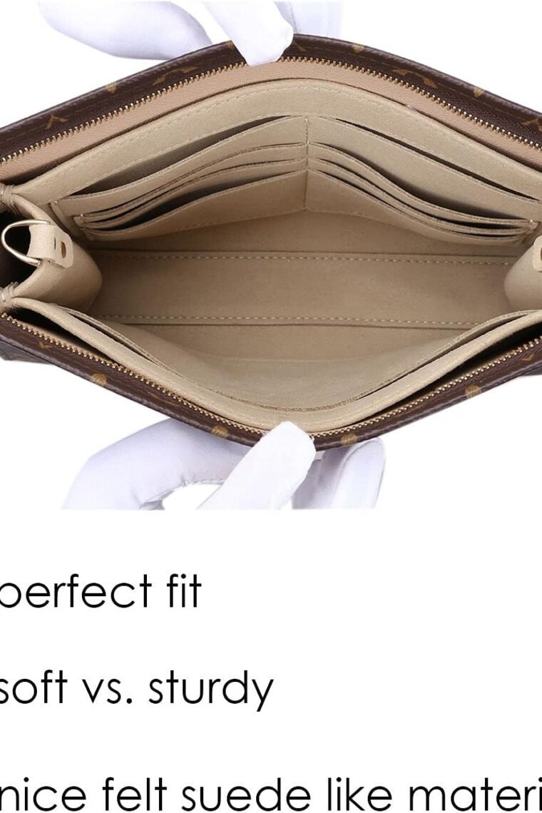 Felt Insert Organizer Bag In Bag Fit Purse LV Toiletry Pouch 26 19, Lv Pouch 26 Khaki, Middle - Image 2