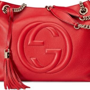 Gucci Soho Leather Chain Shoulder Handbag Red