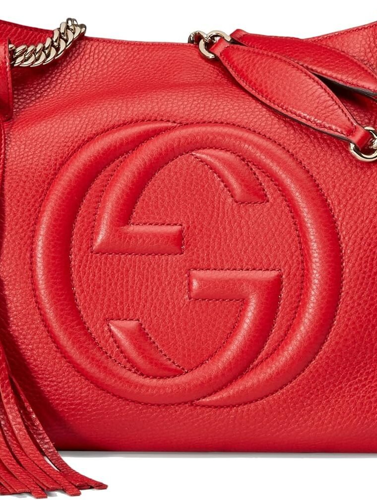 Gucci Soho Leather Chain Shoulder Handbag Red