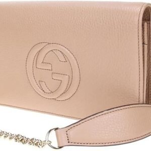 Gucci Soho Mini Chain Crossbody Camellia Leather Bag Handbag New