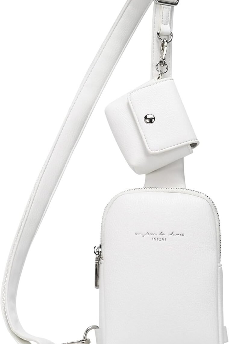 INICAT Sling Bag for Women Small Crossbody Bags Leather Fanny Pack for Travel Essentials