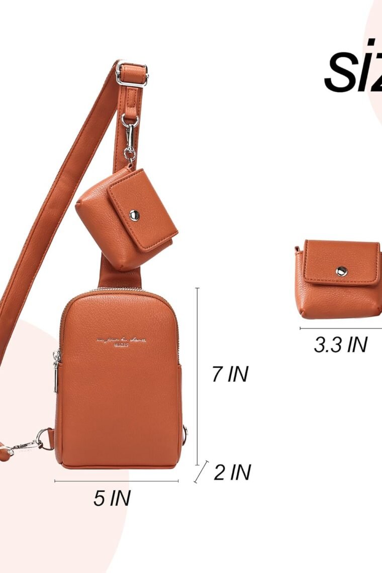 INICAT Sling Bag for Women Small Crossbody Bags Leather Fanny Pack for Travel Essentials - Image 2