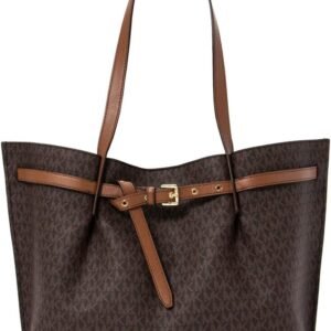 Michael Kors Emilia Large Brown Signature PVC East West Tote Bag Women's Purse