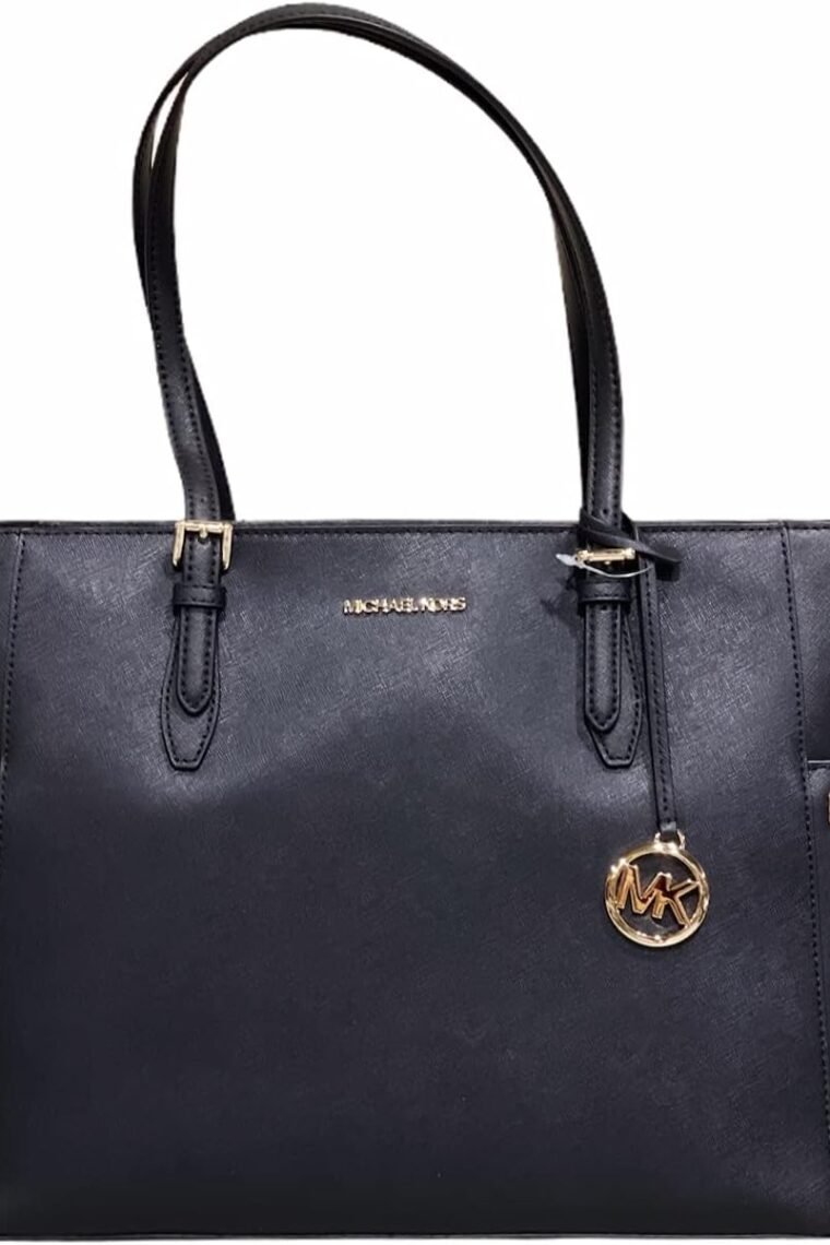 Michael Kors Gilly Large Jet Set Drawstring Top Zip Tote Black Saffiano Leather - Image 2