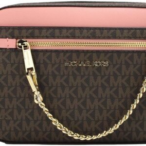 Michael Kors Jet Set Large Leather Crossbody Bag (PrimRose)