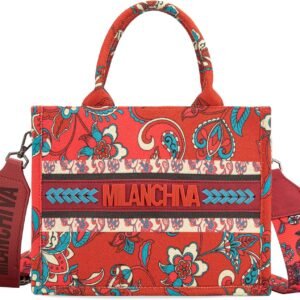 Milan Chiva Tote Bags for Women Floral Top-handle Purse