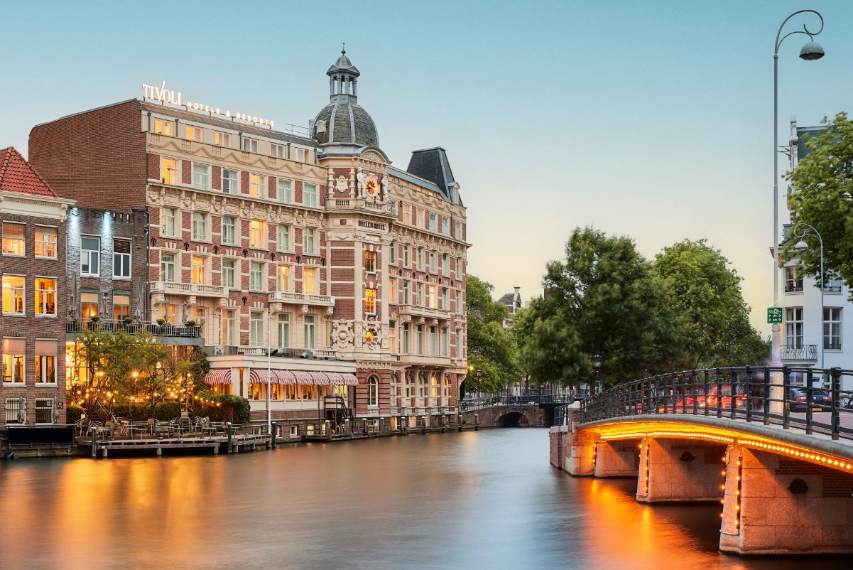 exterior of the Tivoli Doelen hotel in Amsterdam