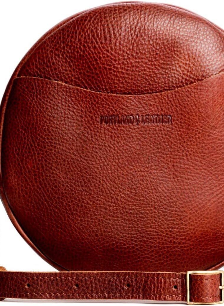 Portland Leather Goods Circle Crossbody Bag for Women – Handmade from the Finest Full-Grain Hides