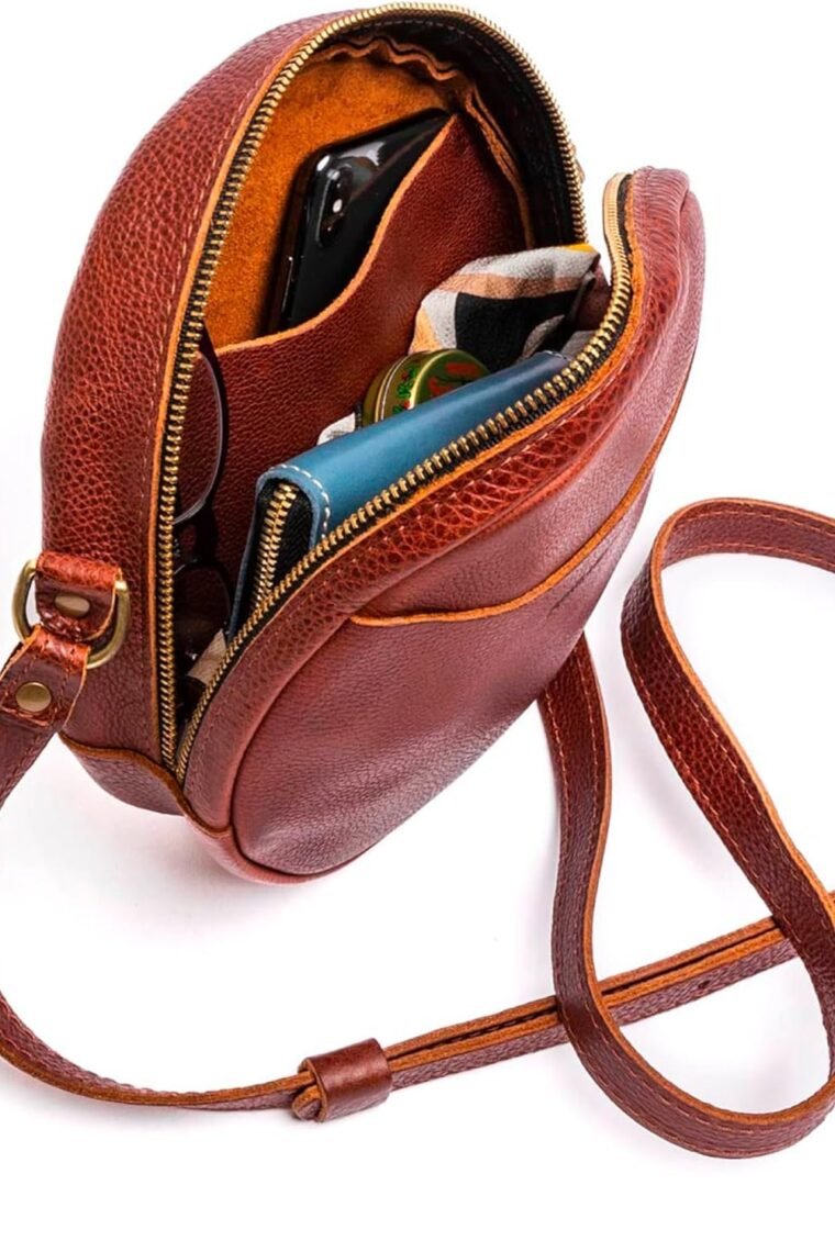 Portland Leather Goods Circle Crossbody Bag for Women – Handmade from the Finest Full-Grain Hides - Image 2