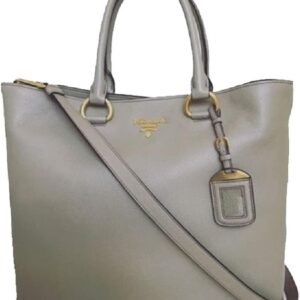 Prada Women's Gray Vitello Phenix Shopping Tote Top Handle Bag Shoulder Bag 1BG865