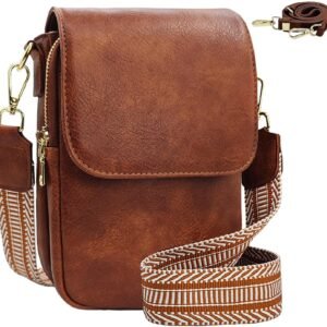 Small Crossbody Purse for Women Trendy Vegan Leather Cell Phone Bags with Card Slots & Adjustable Straps