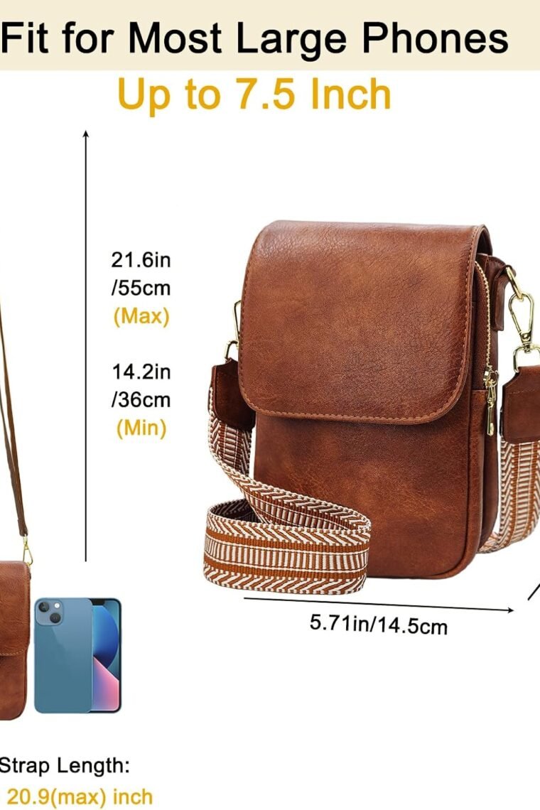 Small Crossbody Purse for Women Trendy Vegan Leather Cell Phone Bags with Card Slots & Adjustable Straps - Image 2
