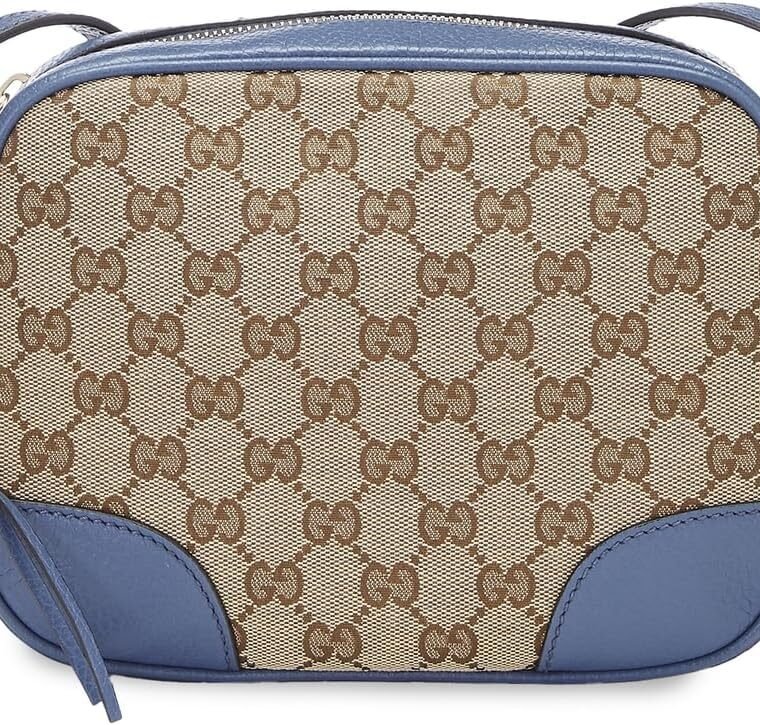 WHAT GOES AROUND COMES AROUND Women's Pre-Loved Gucci Blue Canvas Bree Crossbody Bag