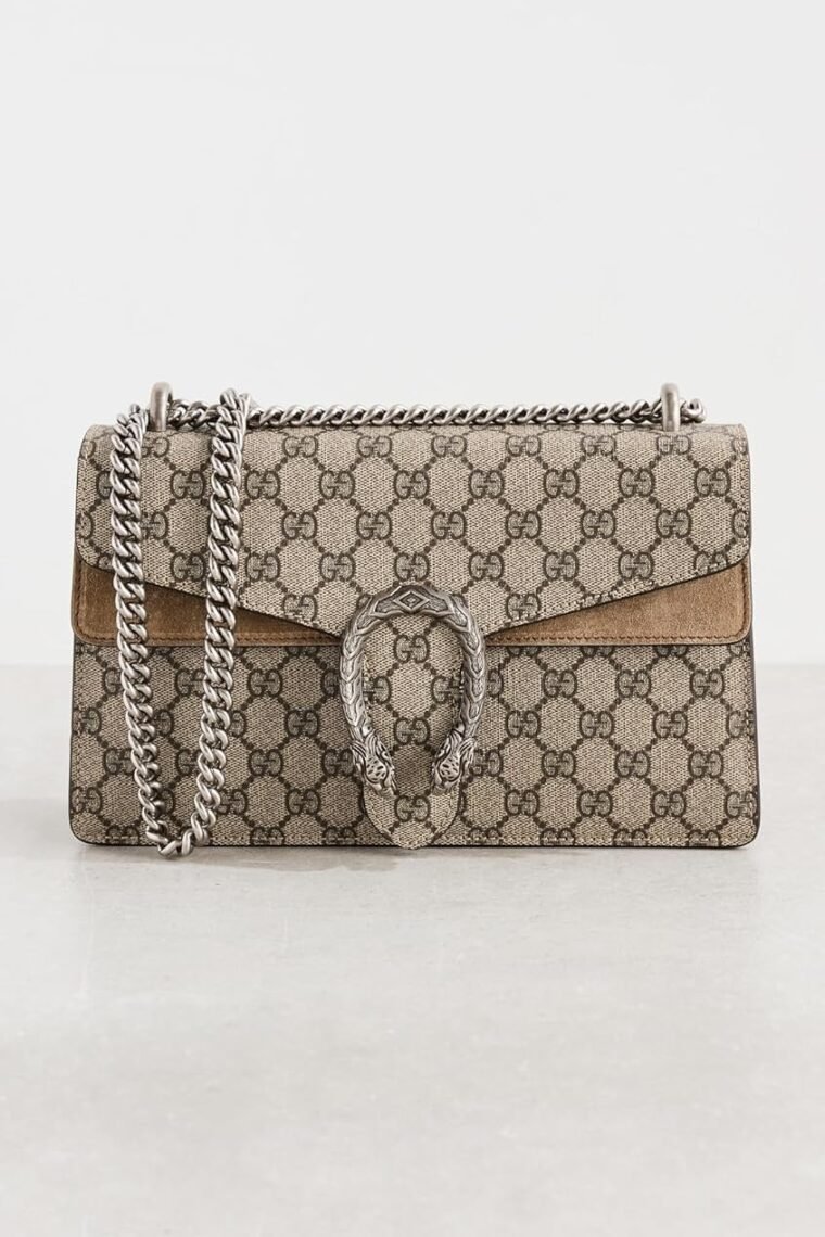 WHAT GOES AROUND COMES AROUND Women's Pre-Loved Gucci Brown Coated Canvas Dionysus Shoulder Bag - Image 2