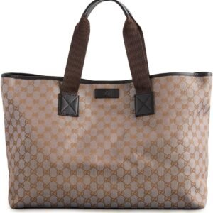 WHAT GOES AROUND COMES AROUND Women's Pre-Loved Gucci Brown Metallic Tote XL