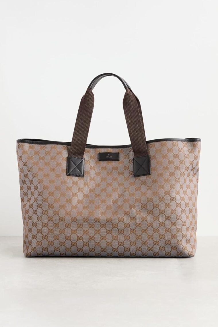 WHAT GOES AROUND COMES AROUND Women's Pre-Loved Gucci Brown Metallic Tote XL - Image 2