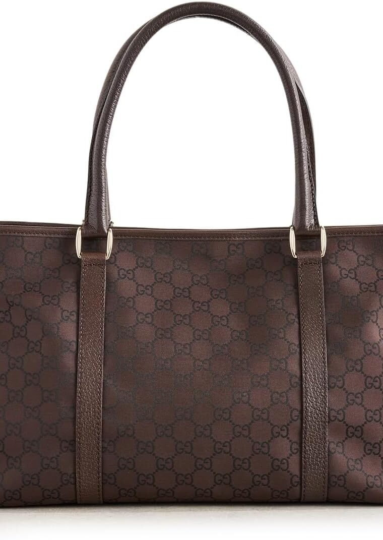 WHAT GOES AROUND COMES AROUND Women's Pre-Loved Gucci Brown Nylon Joy Tote Large