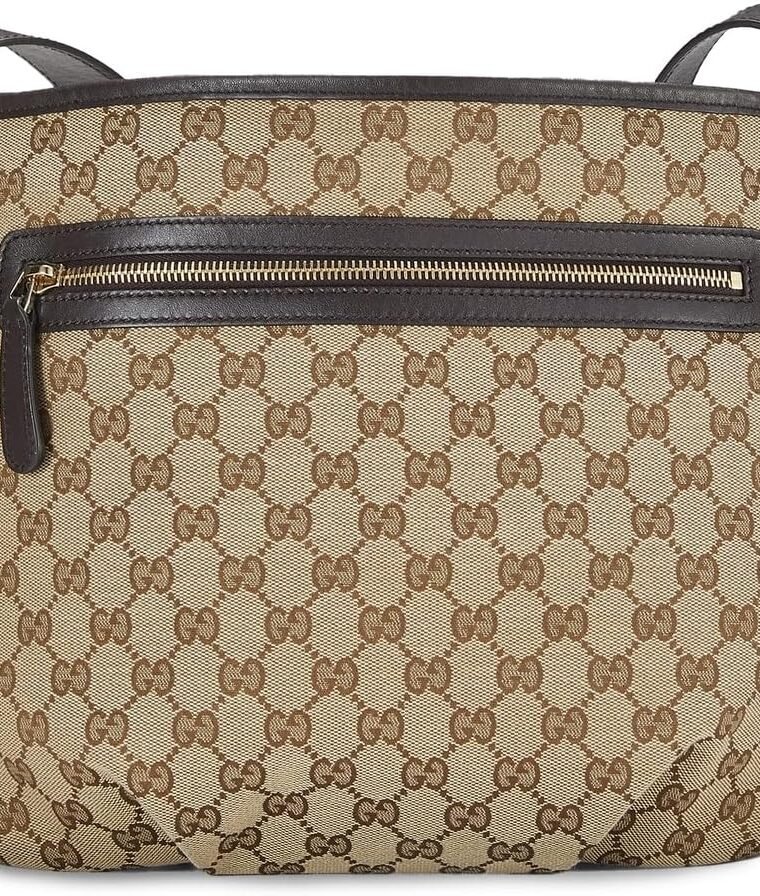 WHAT GOES AROUND COMES AROUND Women's Pre-Loved Gucci Canvas Zip Pocket Crossbody