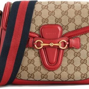 WHAT GOES AROUND COMES AROUND Women's Pre-Loved Gucci Red Canvas Lady Web Shoulder Bag