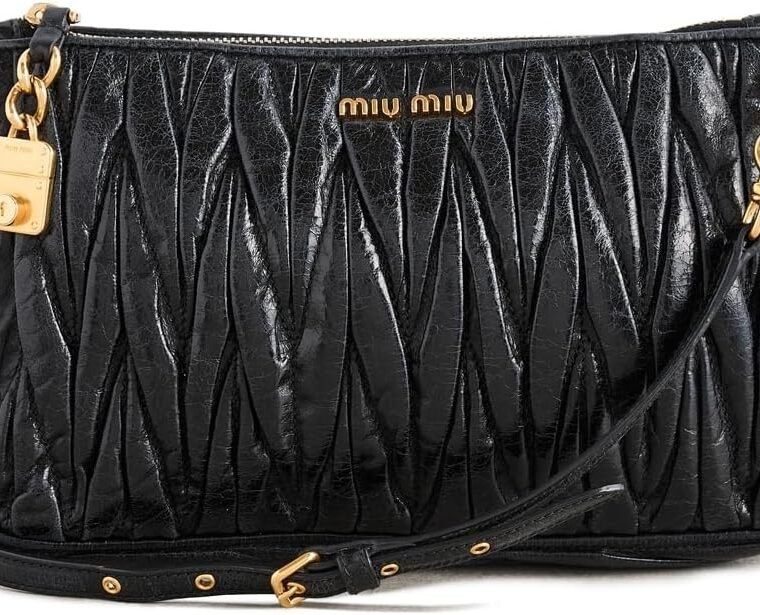 WHAT GOES AROUND COMES AROUND Women's Pre-Loved Miu Miu Black Nappa Bag