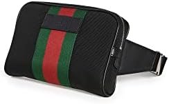 Women's Pre-Loved Gucci Zip Top Web Belt Bag, Black, One Size