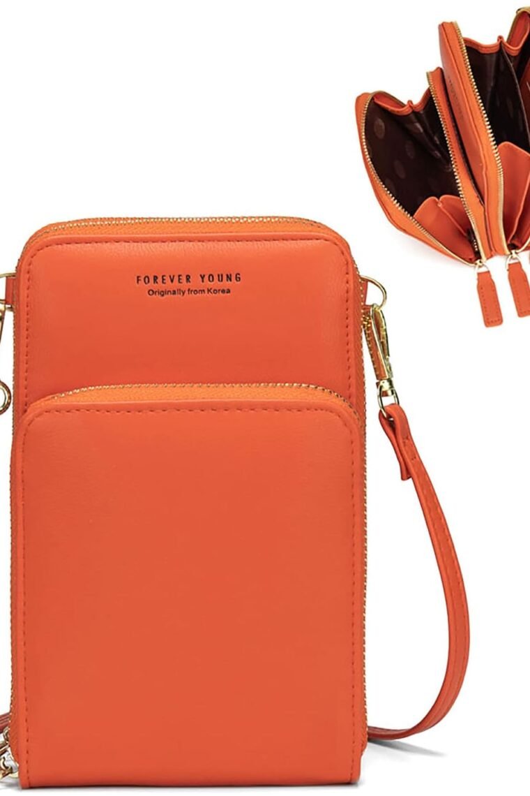 myfriday Small Crossbody Cell Phone Bag for Women, Mini Over Shoulder Handbag Purse with Credit Card Slots