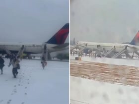 Delta Air Lines evacuation.