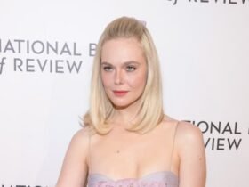 Elle Fanning Pairs a Baby Doll Dress With Faux Fur and Elle Fanning Pairs a Baby-Doll Dress With Faux Fur and Blinding Rubies