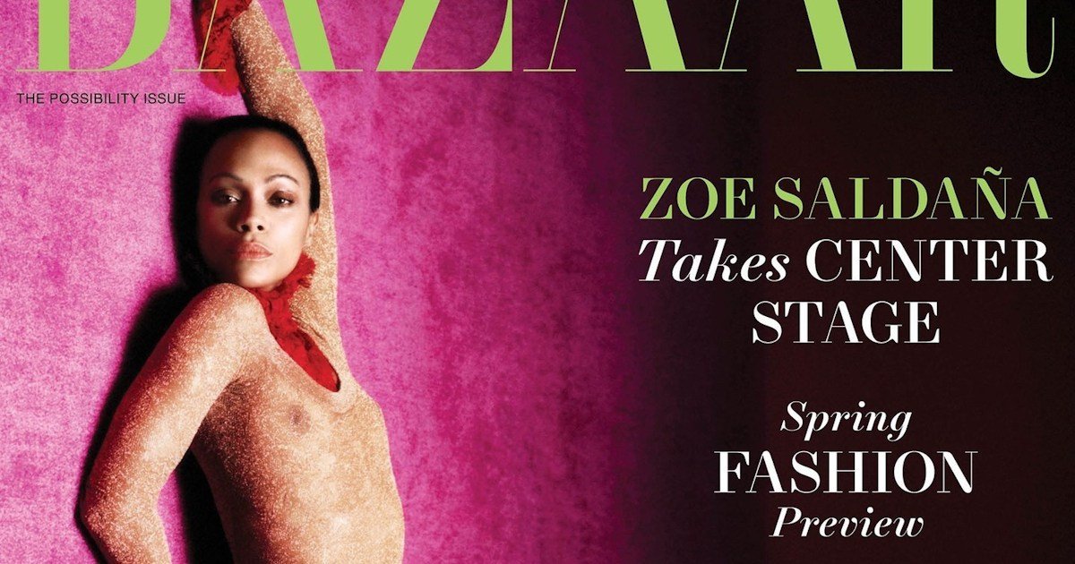 Zoe Saldana US Harpers Bazaar February 2025 Zoe Saldaña US Harper's Bazaar February 2025