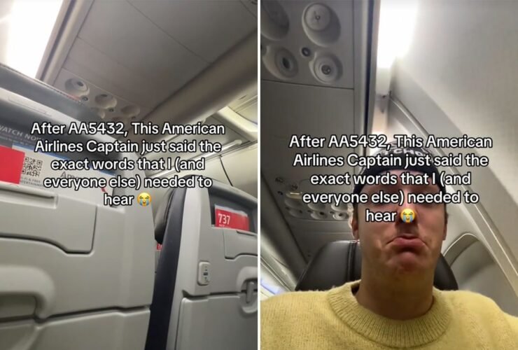 American Airlines captain assures passengers of their safety.