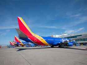 Southwest Airlines plane at the gate.