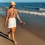 woman walking on the beach