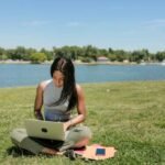 Woman with a computer