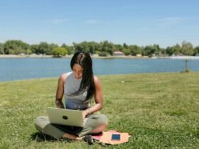 Woman with a computer