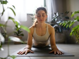 Woman practicing Sphinx Pose